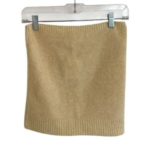 Sezane Orianna Merino Wool Blend Knit Tube Top in Pale Yellow NWT XXL